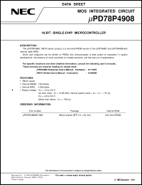 Click here to download UPD78P4908GF-3BA Datasheet