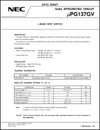 Click here to download UPG137GV-E1 Datasheet