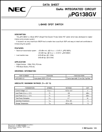 Click here to download UPG138GV-E1 Datasheet