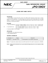 Click here to download UPG139GV Datasheet