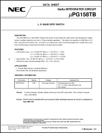 Click here to download UPG158TB Datasheet