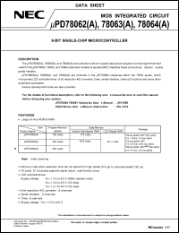 Click here to download uPD78063GCA-xxx-8EU Datasheet