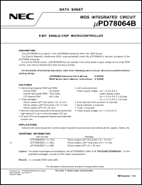 Click here to download uPD78064BGC-xxx-3BA Datasheet