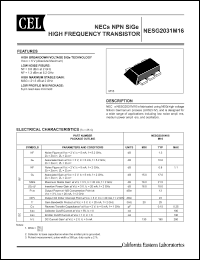 Click here to download NESG2031M16-T3 Datasheet