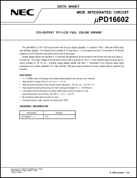 Click here to download UPD16602 Datasheet