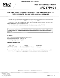Click here to download UPD17P401 Datasheet