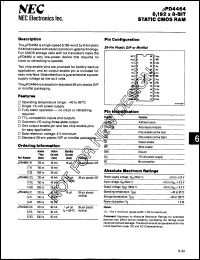 Click here to download UPD4464C-20 Datasheet