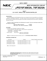 Click here to download UPD70F3003A Datasheet