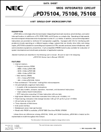 Click here to download UPD75108 Datasheet