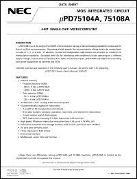 Click here to download UPD75108A Datasheet