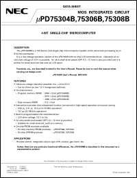 Click here to download UPD75308B Datasheet