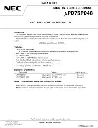 Click here to download UPD75P048 Datasheet