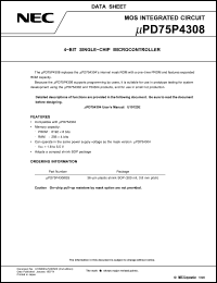 Click here to download UPD75P4308 Datasheet