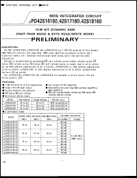 Click here to download UPD42S16160LLE-A70 Datasheet