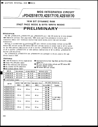 Click here to download UPD42S18170LLE-A60 Datasheet