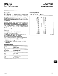 Click here to download UPD431000GW10L Datasheet