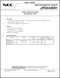 Click here to download UPD444001LE-10 Datasheet