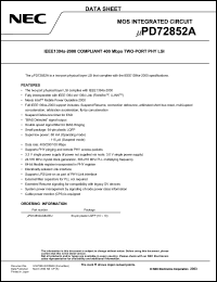 Click here to download UPD72852A Datasheet