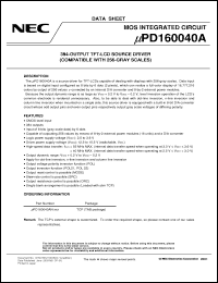 Click here to download UPD160040AN-XXX Datasheet