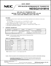 Click here to download NESG2101M16-A Datasheet