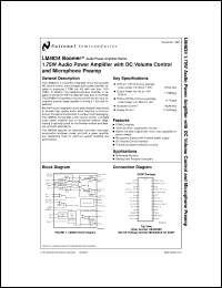 Click here to download LM4834MS Datasheet