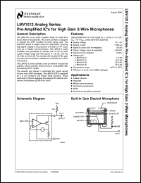 Click here to download LMV1012TPX-07 Datasheet