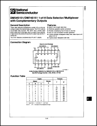 Click here to download DM54S151 Datasheet