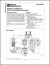 Click here to download NS32332U-15 Datasheet