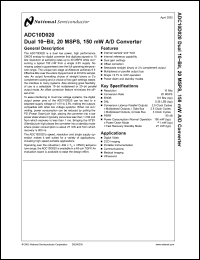 Click here to download ADC10D020 Datasheet