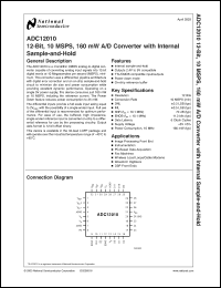 Click here to download ADC12010 Datasheet
