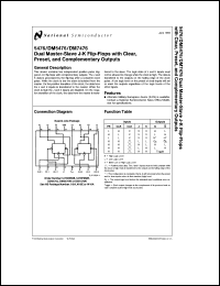 Click here to download DM7476W Datasheet