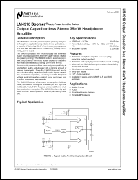 Click here to download LM4910MM Datasheet