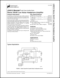 Click here to download LM4912 Datasheet