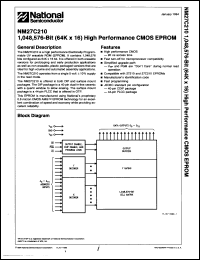 Click here to download NM27C210V150 Datasheet