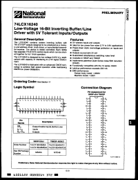 Click here to download 74LCX16240MTD Datasheet