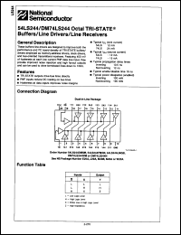 Click here to download DM74LS244J/A+ Datasheet