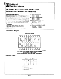 Click here to download DM74LS244N/B+ Datasheet