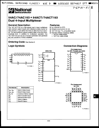Click here to download 54AC153FMQB Datasheet