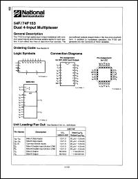 Click here to download 74F153PCQR Datasheet