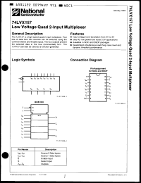 Click here to download 74LVX157MSCCX Datasheet