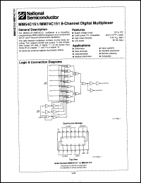 Click here to download MM54C151J-MIL Datasheet
