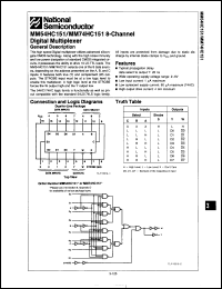 Click here to download MM54HC151J/883 Datasheet