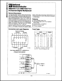 Click here to download MM74HCT151M Datasheet