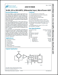 Click here to download ADC161S626CIMM Datasheet