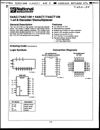 Click here to download 54ACT138LM Datasheet