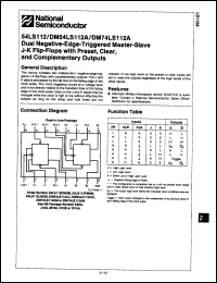 Click here to download 54LS112DM Datasheet