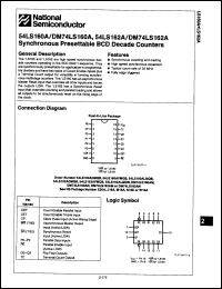 Click here to download DM54LS162AW Datasheet