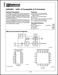 Click here to download ADC0841CCN/A+ Datasheet