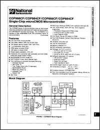 Click here to download COP884CFMHD-X Datasheet