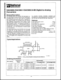 Click here to download DAC0802LCN/A+ Datasheet